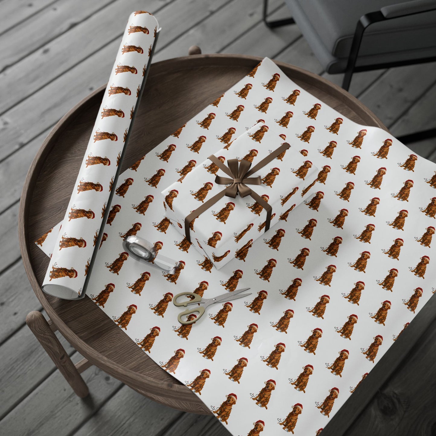 Fox Red Labrador Retriever Christmas Lights Wrapping Paper