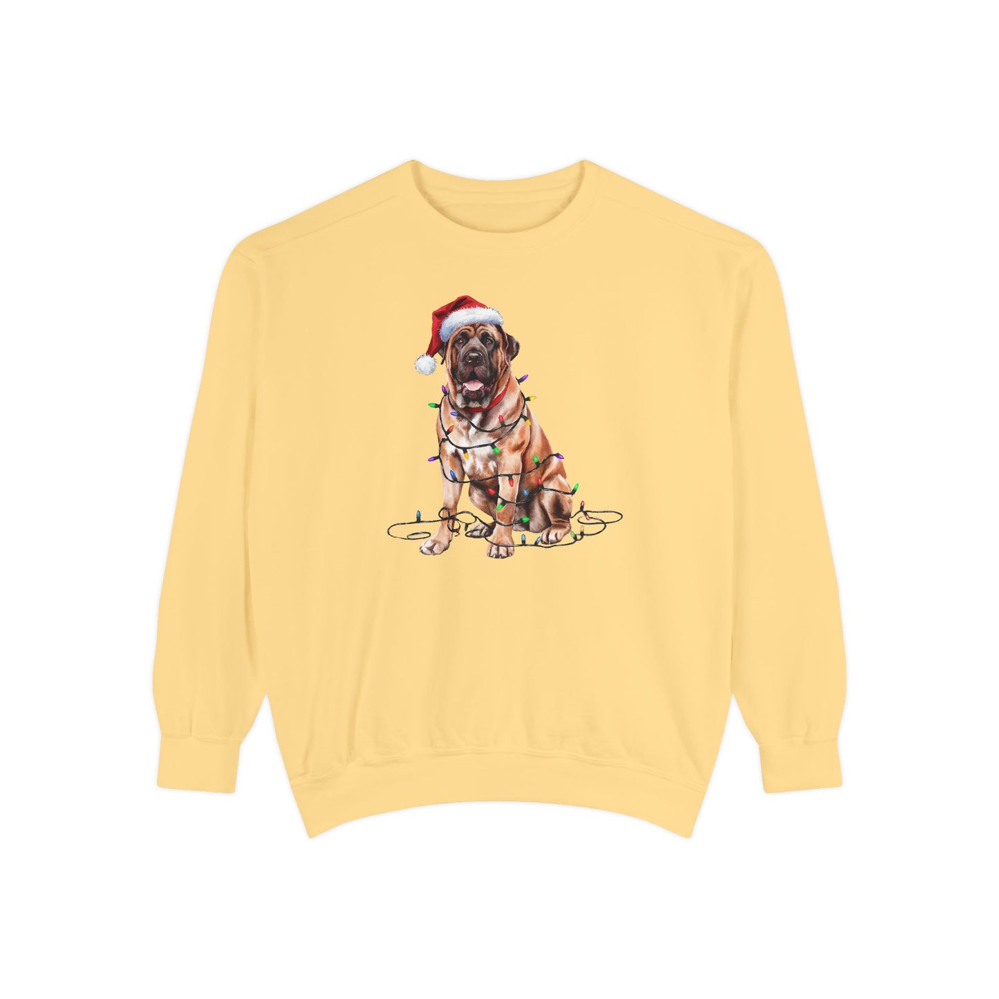 Christmas Mastiff Sweatshirt, Mastiff Mom, Christmas Lights Dog, Christmas Dog, Gift for Dog Lover, Mastiff Lover Sweatshirt