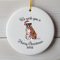Load image into Gallery viewer, Christmas Boxer Ornament, Christmas Lights Dog Keepsake
