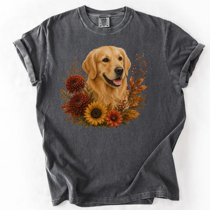 Golden Retriever Autumn Floral Shirt