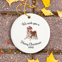 Load image into Gallery viewer, Christmas Red Shiba Inu Ornament, Christmas Lights Dog Keepsake
