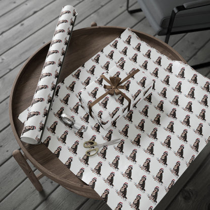 Labradoodle Christmas Lights Wrapping Paper