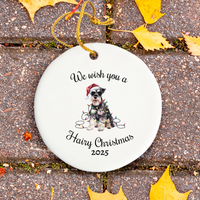 Load image into Gallery viewer, Christmas Schnauzer Ornament, Christmas Lights Dog Keepsake
