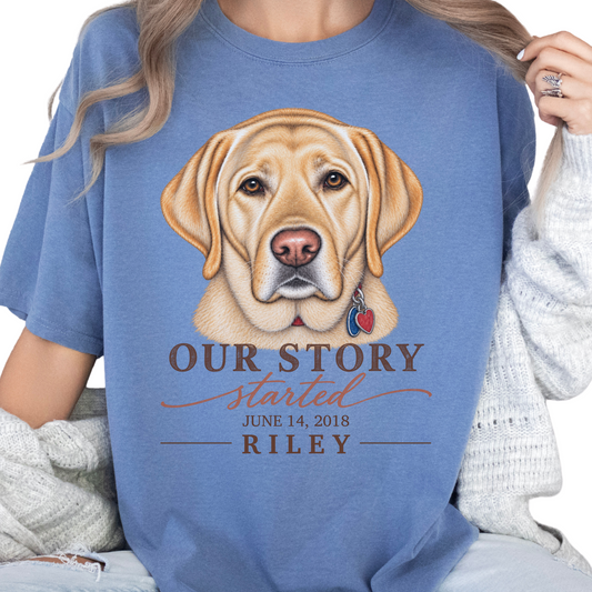 Personalized Gotcha Day Shirt, Custom Dog Portrait Tee, Dog Adoption Anniversary Gift