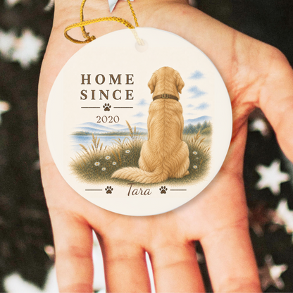 Personalized Golden Retriever Ornament, Double Sided Gotcha Day Gift, Custom Dog Keepsake