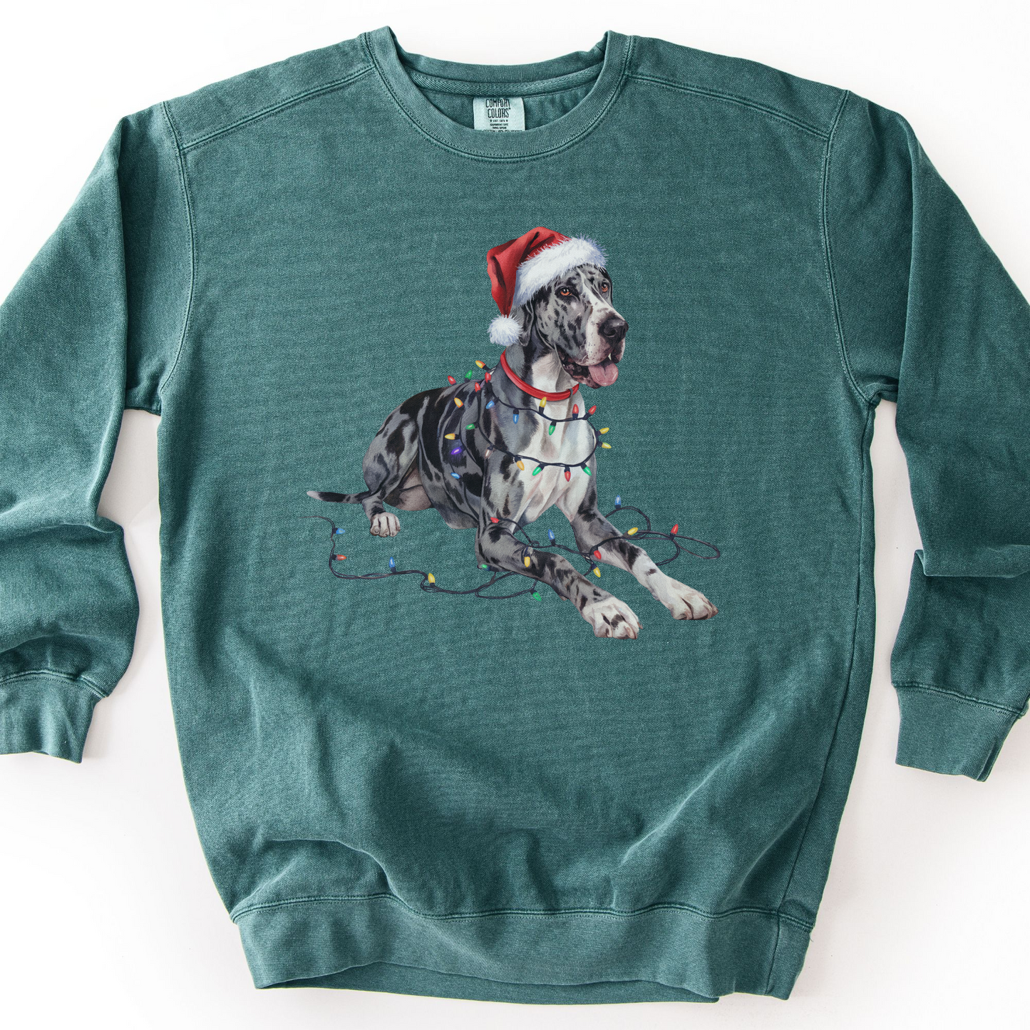 Great Dane Christmas Lights Sweatshirt