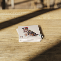 Load image into Gallery viewer, Australian Shepherd Dog Coasters, Absorbent Stone Coaster Set, Christmas Gift for Dog Lovers, Personalized Table Protection, Cork Back
