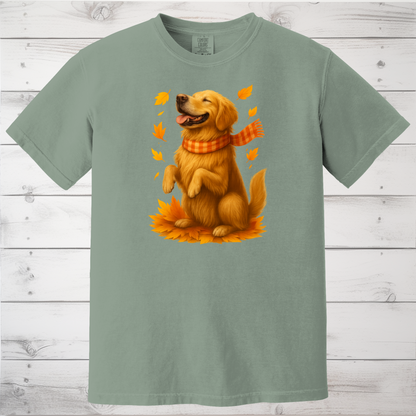 Golden Retriever Fall Shirt, Autumn Dog Sweatshirt, Pet Lover Gift, Cozy Canine Apparel, Seasonal Dog Mom Clothing