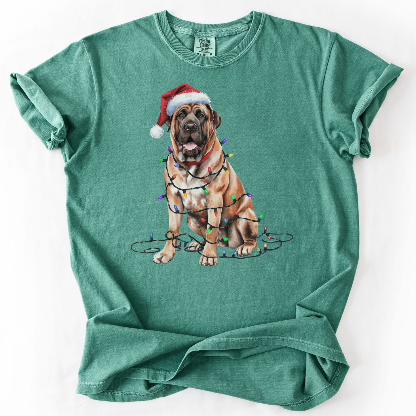 Christmas Mastiff Shirt, Christmas Lights Dog Shirt, Christmas Dog, Mastiff Mom Shirt, Gift for Dog Lover, Mastiff