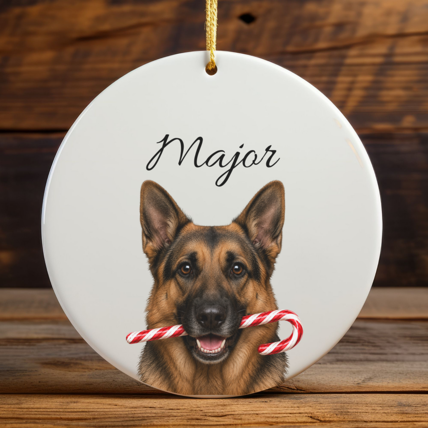 Personalized German Shepherd Ornament, Custom Dog Name Christmas Ornament, GSD Gift, Dog Lover Gift