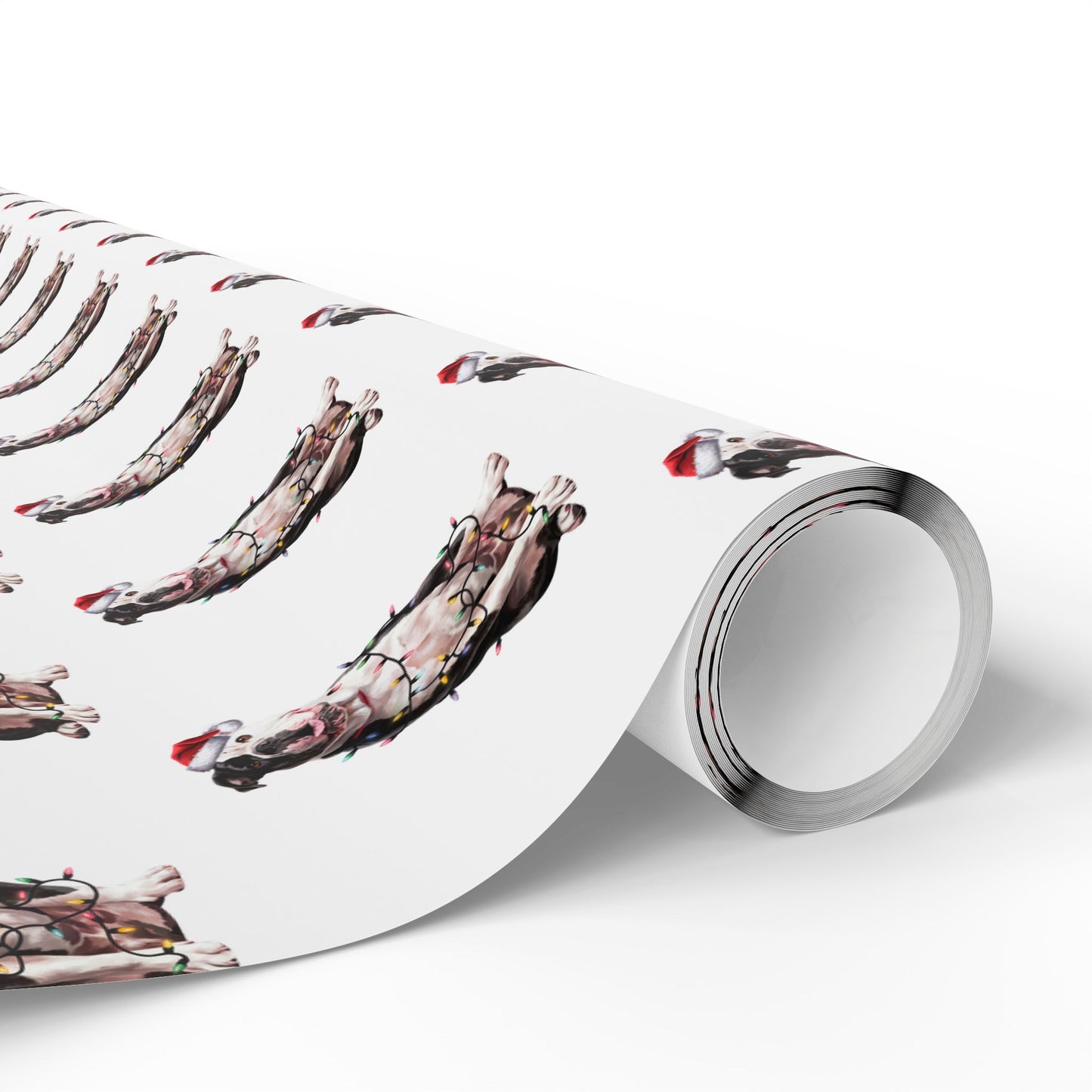 American Bulldog Christmas Lights Wrapping Paper