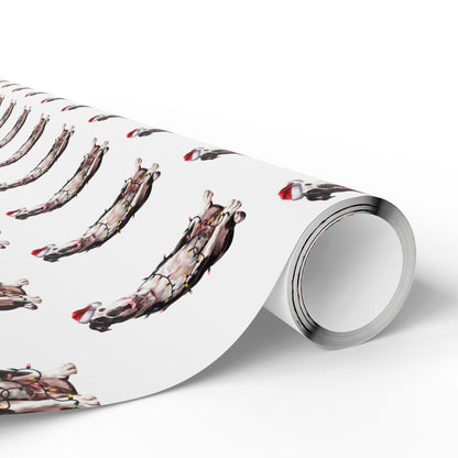 American Bulldog Christmas Lights Wrapping Paper