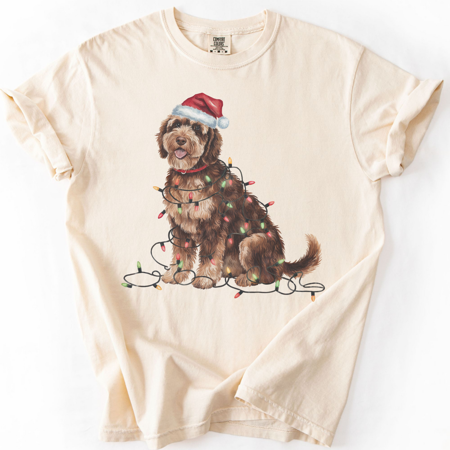 Portuguese Water Dog Christmas Lights Shirt, Festive Holiday Tee for Dog Lovers