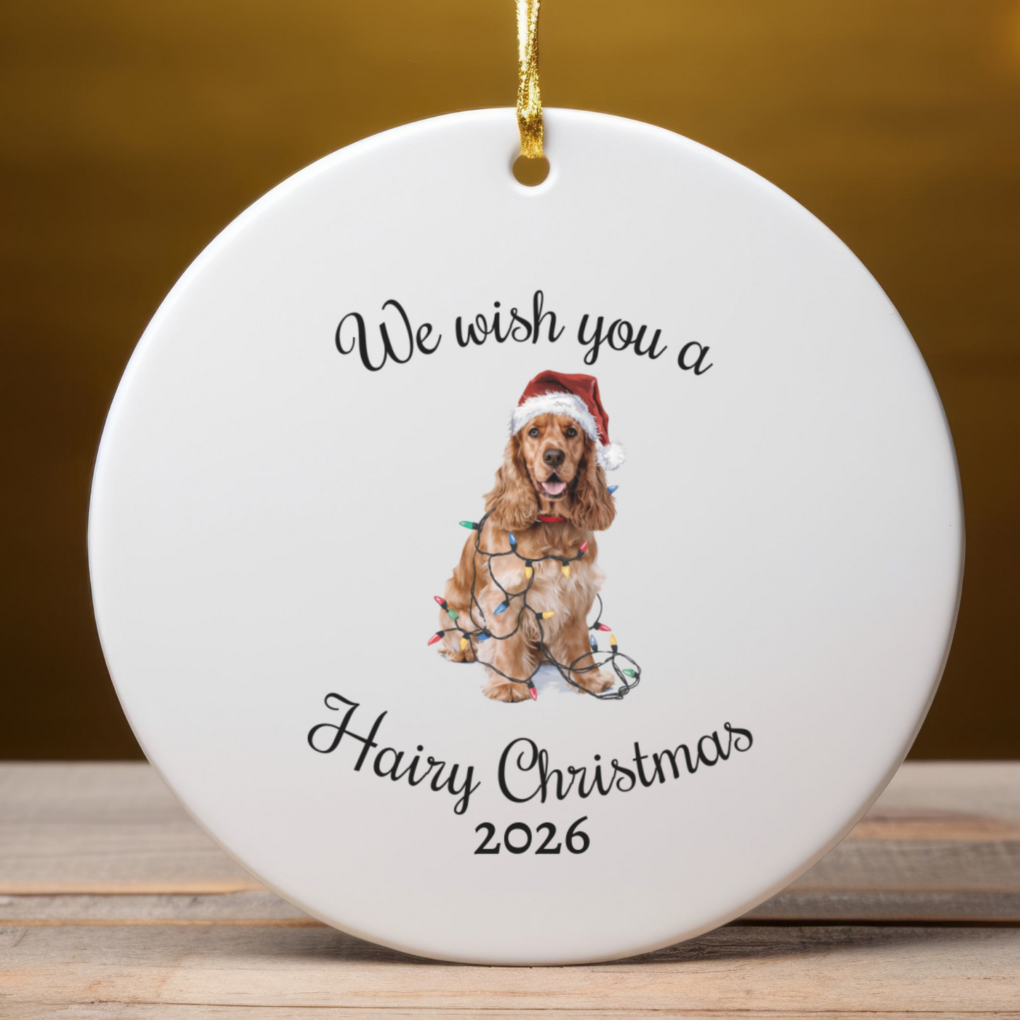 Cocker Spaniel Ornament, Personalized Christmas Keepsake