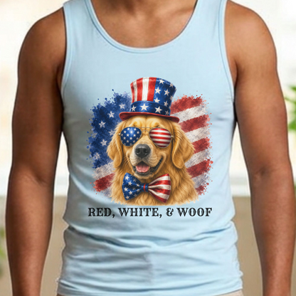 Patriotic Golden Retriever Tank Top