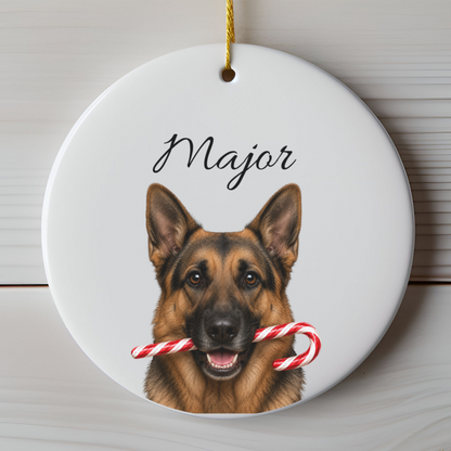 Personalized German Shepherd Ornament, Custom Dog Name Christmas Ornament, GSD Gift, Dog Lover Gift