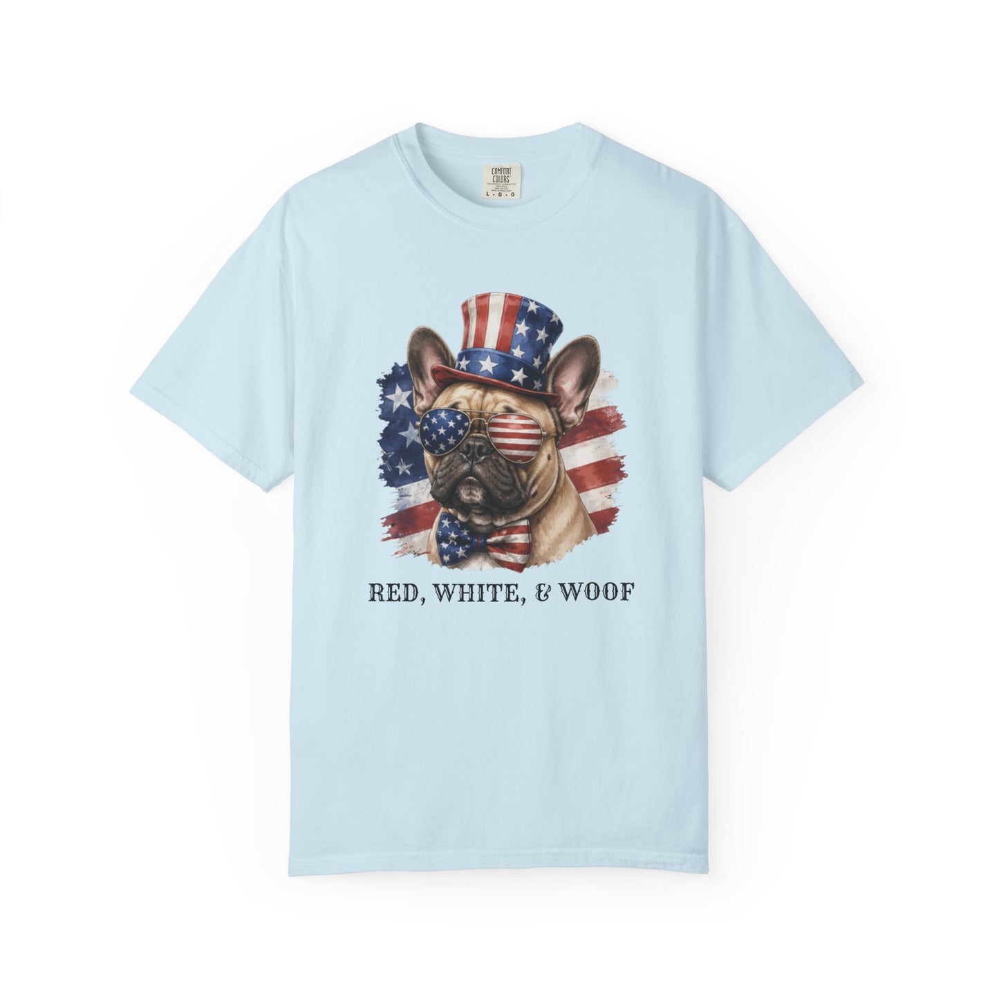 Patriotic French Bulldog Red White & Woof Shirt