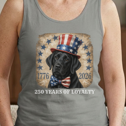Black Lab Patriotic Tank Top 250 Years of Loyalty