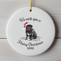 Load image into Gallery viewer, Christmas Black Pug Ornament, Pug Mom, Christmas Lights Dog Keepsake
