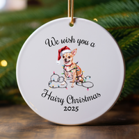Load image into Gallery viewer, Christmas Tan Chihuahua Ornament, Christmas Lights Dog Keepsake
