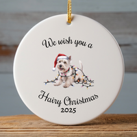 Load image into Gallery viewer, Christmas West Highland Terrier Ornament, Christmas Lights Dog Keepsake
