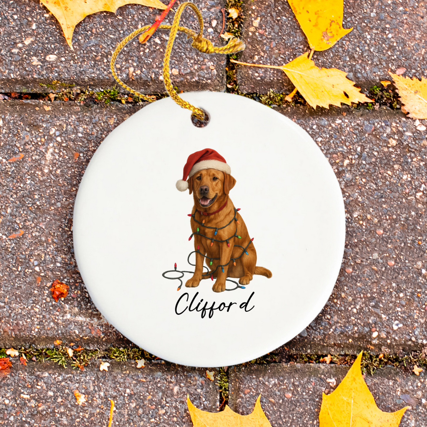 Personalized Fox Red Labrador Retriever Ornament