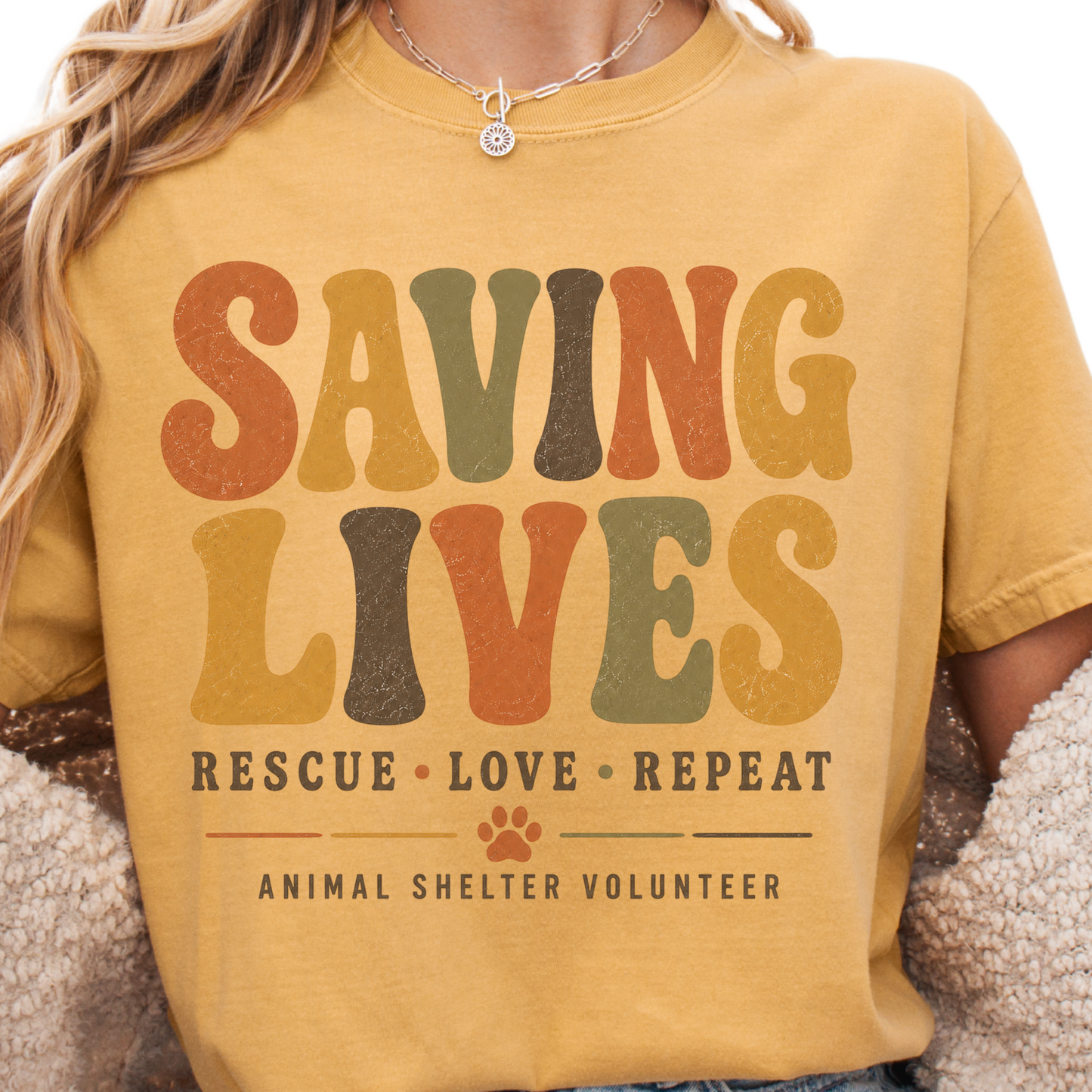 Animal Shelter Volunteer Shirt, Rescue Volunteer Gift, Saving Lives Comfort Colors Retro Tee