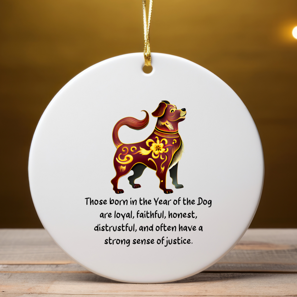 Chinese Zodiac Dog Ornament, Year of the Dog Horoscope Gift, Chinese New Year Decor