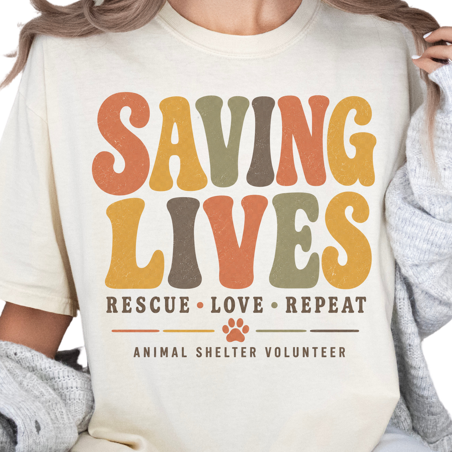 Saving Lives Animal Shelter Volunteer Shirt