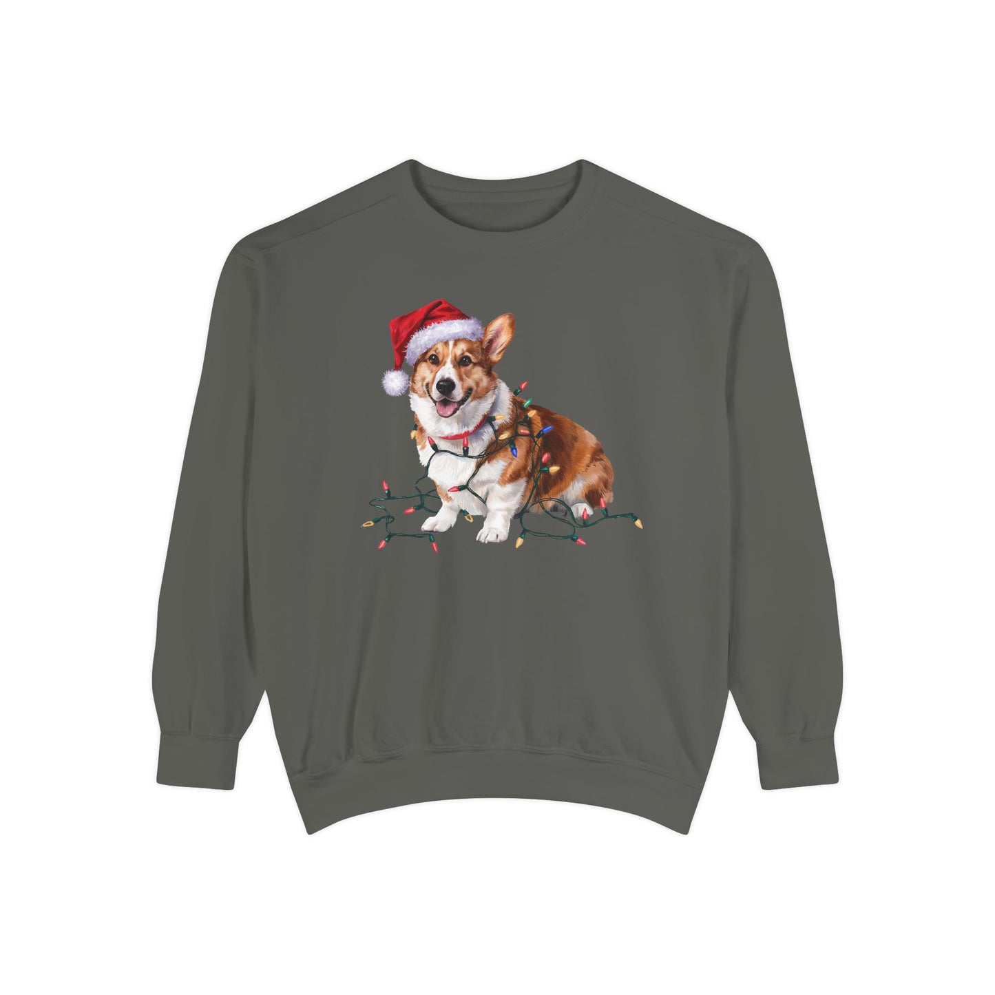 Christmas Corgi Sweatshirt, Christmas Lights Dog Sweatshirt, Christmas Dog, Corgi Mom Sweatshirt, Gift for Dog Lover, Corgi