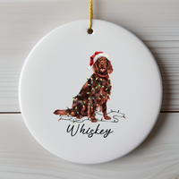 Load image into Gallery viewer, Personalized Irish Setter Ornament, Custom Dog Lover Gift
