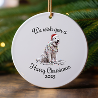Load image into Gallery viewer, Christmas Great Pyrenees Ornament, Christmas Lights Dog Keepsake
