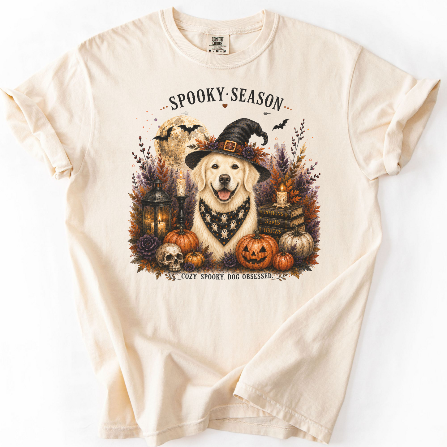 English Cream Golden Retriever Spooky Season Dog Mom Halloween Shirt