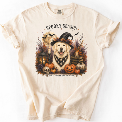 English Cream Golden Retriever Spooky Season Dog Mom Halloween Shirt