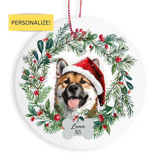 Personalized Akita Christmas Ornament
