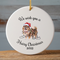 Load image into Gallery viewer, Christmas Pomeranian Ornament, Christmas Lights Dog Keepsake
