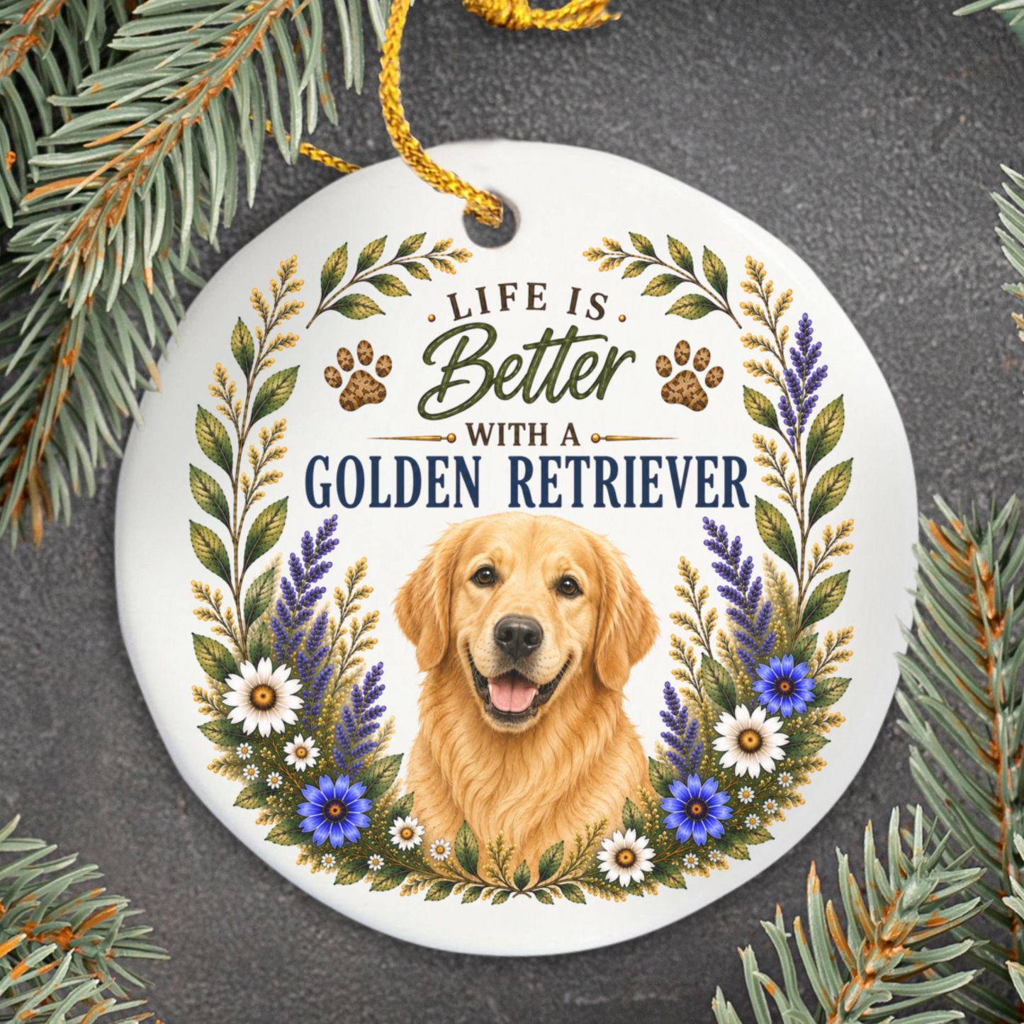 Golden Retriever Ornament, Golden Retriever Lover Gift, Dog Mom Gift, Golden Keepsake