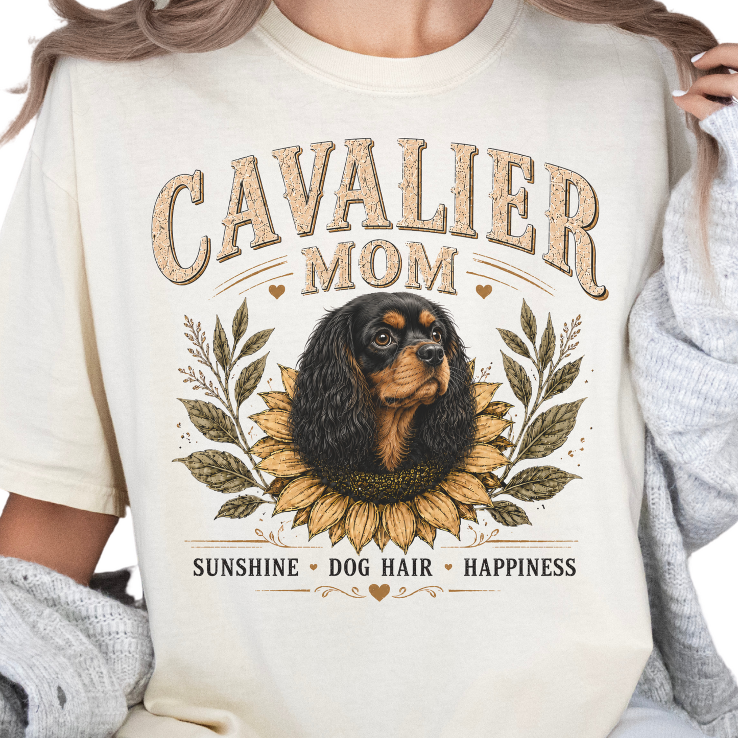 Black and Tan Cavalier Mom Shirt, Cavalier King Charles Spaniel Tee, Dog Lover Gift