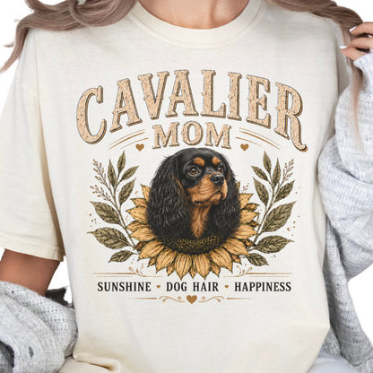 Black and Tan Cavalier Mom Shirt, Cavalier King Charles Spaniel Tee, Dog Lover Gift