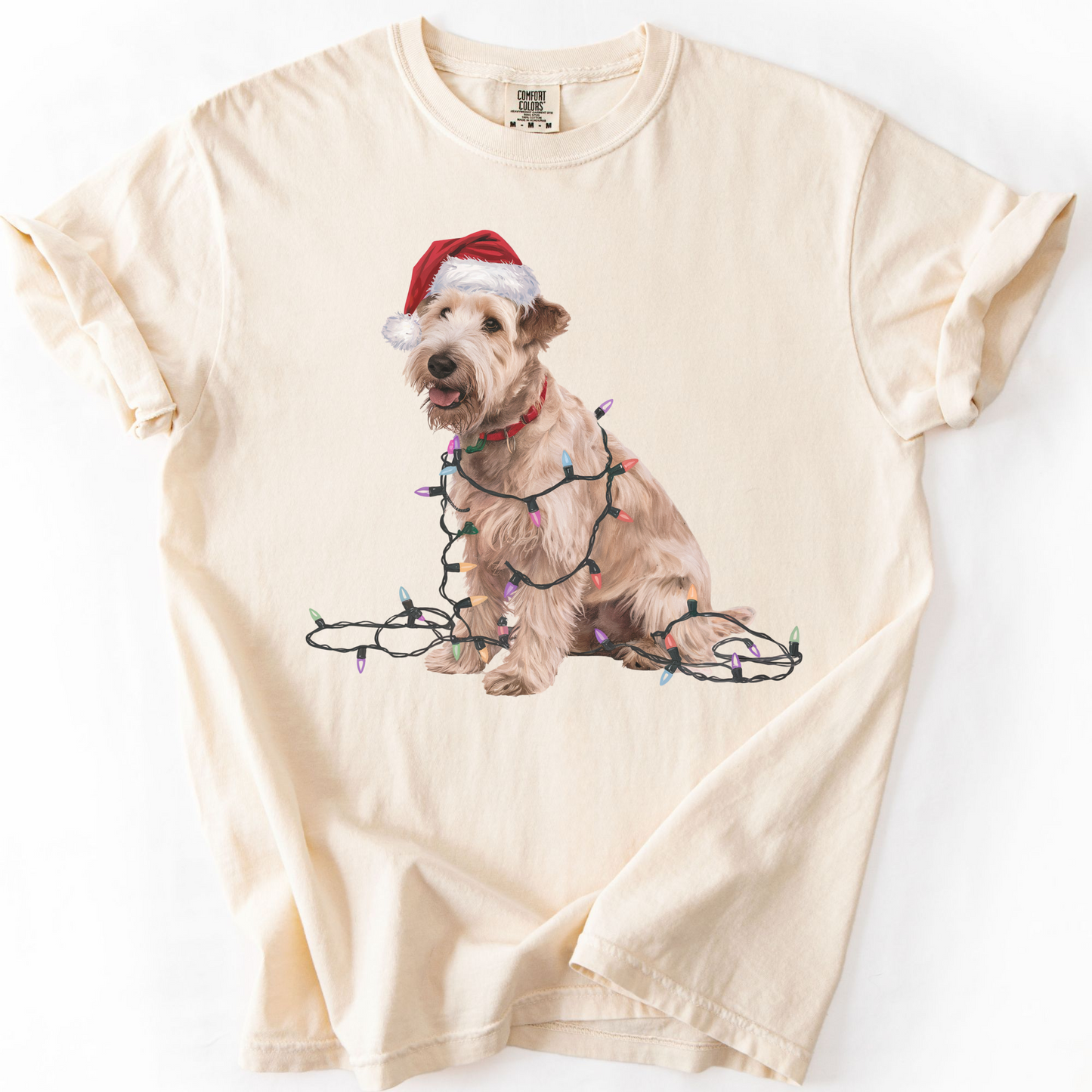 Christmas Soft Coated Wheaten Terrier Shirt, Christmas Lights Dog Tee, Christmas Dog, Terrier Mom Tee, Gift for Dog Lover, Terrier Tee