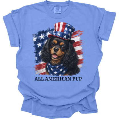 Black and Tan Cavalier Shirt, Patriotic Cavalier King Charles Spaniel Tee