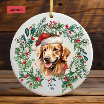 Personalized Golden Retriever Christmas Ornament