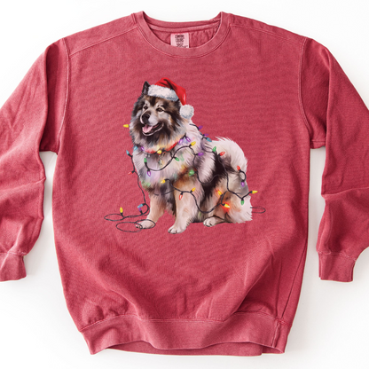 Keeshond Christmas Lights Sweatshirt