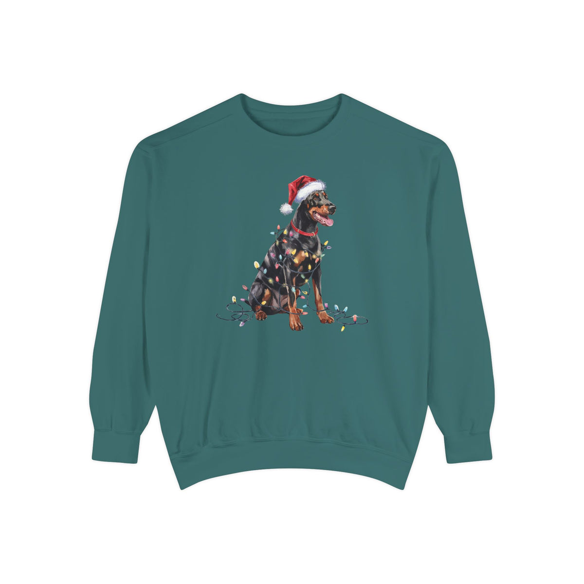 Christmas Doberman Sweatshirt, Christmas Lights Dog
