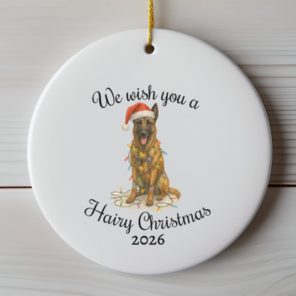 Christmas Belgian Malinois Ornament, Dog Lover Christmas Gift, Ceramic Tree Decoration, Holiday Keepsake, Personalized