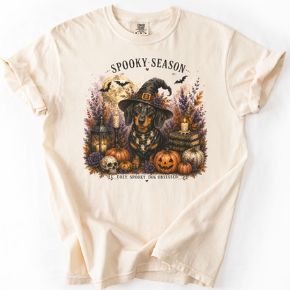 Black & Tan Dachshund Spooky Season Dog Mom Halloween Shirt