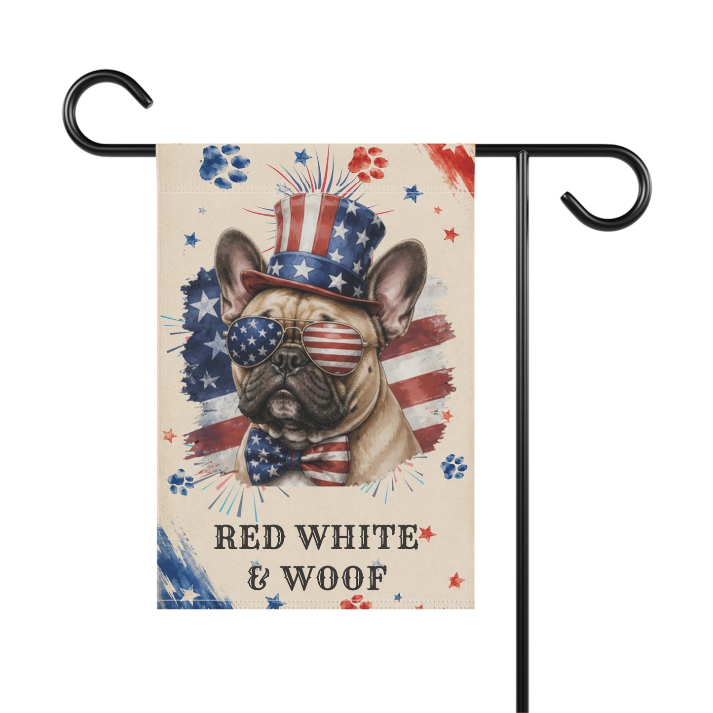 Patriotic French Bulldog Garden Flag