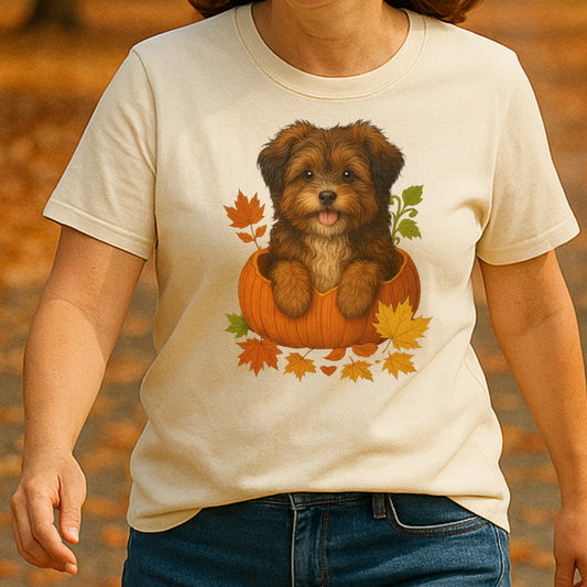 Havanese Pumpkin Fall Shirt, Cute Dog Lover Tee on Comfort Colors 1717