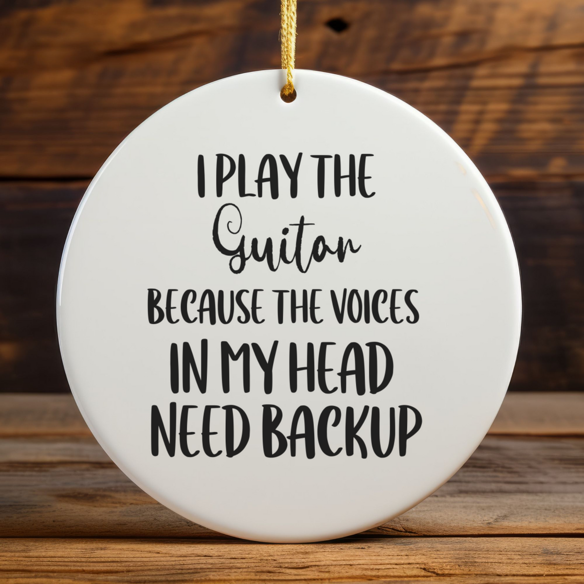 Guitar Ornament, Ceramic Music Lover Gift