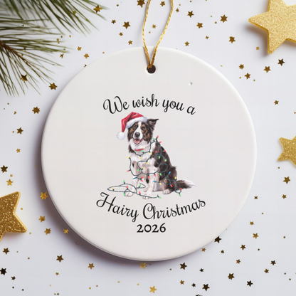 Christmas Border Collie Ornament, Border Collie Mom, Christmas Lights Dog Keepsake, Christmas Dog, Gift For Dog Lover, Border Collie